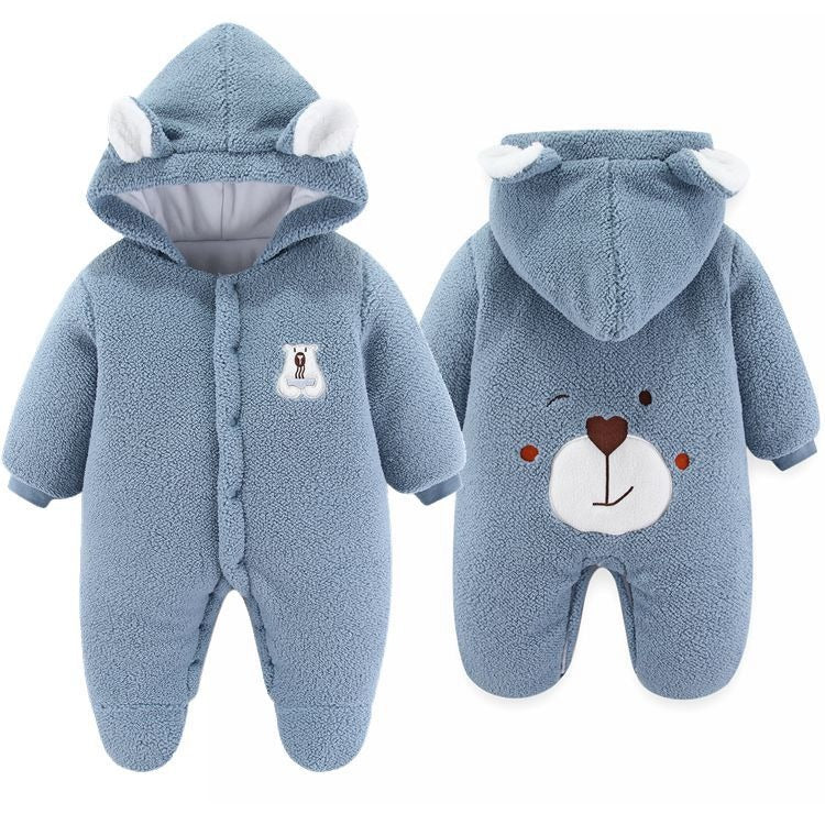 Newborn Baby Clothes Onesie Autumn And Winter Suit Netflix Thickened Warm Baby Out Holding Clothes Winter