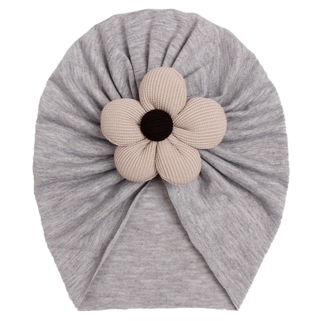 Children's imitation cotton pullover hat, baby creative, comfortable, breathable flower hat, baby hat