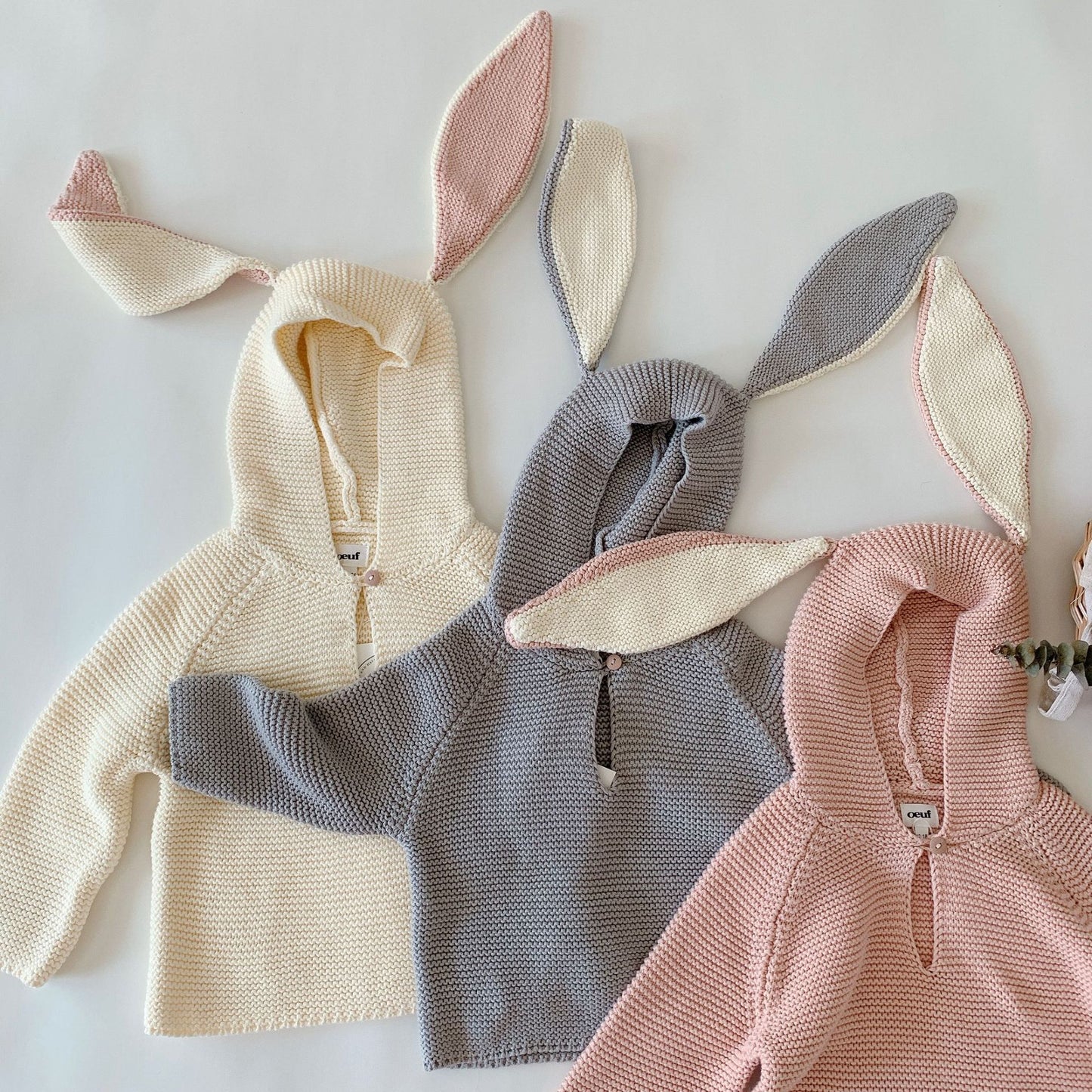 Children's Cute Rabbit Ears Oeuf Sweater Girl Baby Baby Hat Knitted Wool Clothing