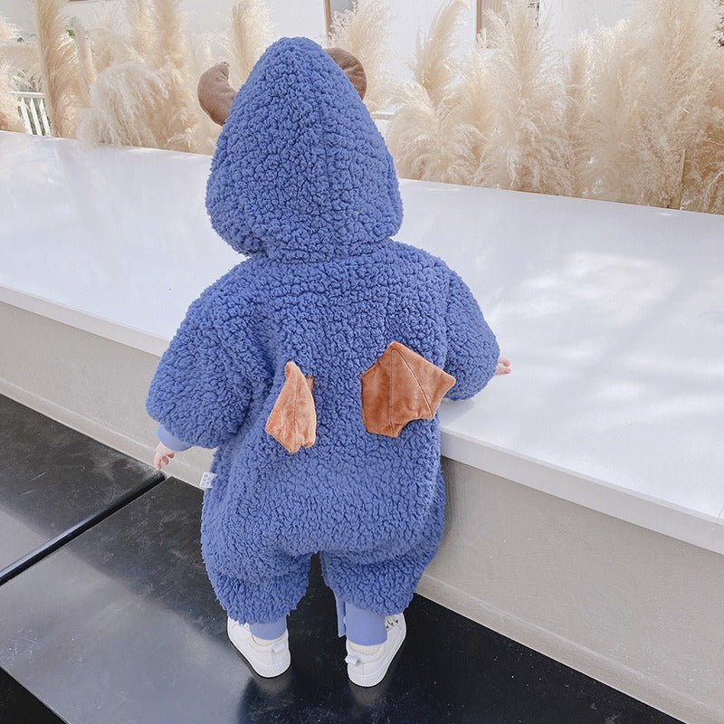 Baby Clothes Autumn and Winter Suit Baby Outwear Thickened Bodysuit 1-year-old Winter Cotton Creeper