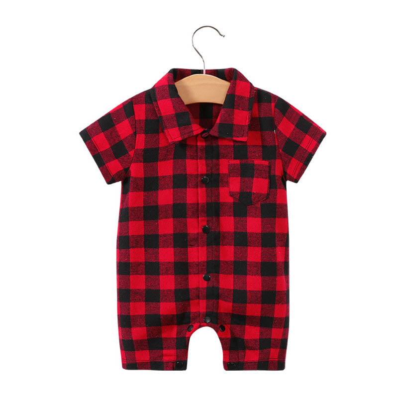 Baby Bodysuit Short Sleeve Baby Full Moon Clothing Newborn Thin Gentleman Romper Creeper