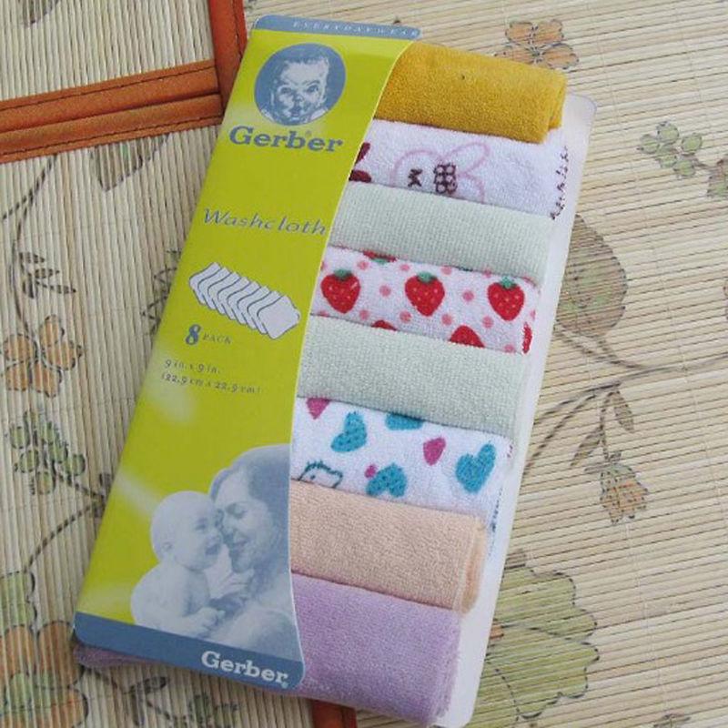 8Pcs Baby Infant Bath Towel Washcloths Bathing Feeding Wipes Cloth Baby Wash Cloth Soft for Newborn Kids Baby Care Nursing Towel