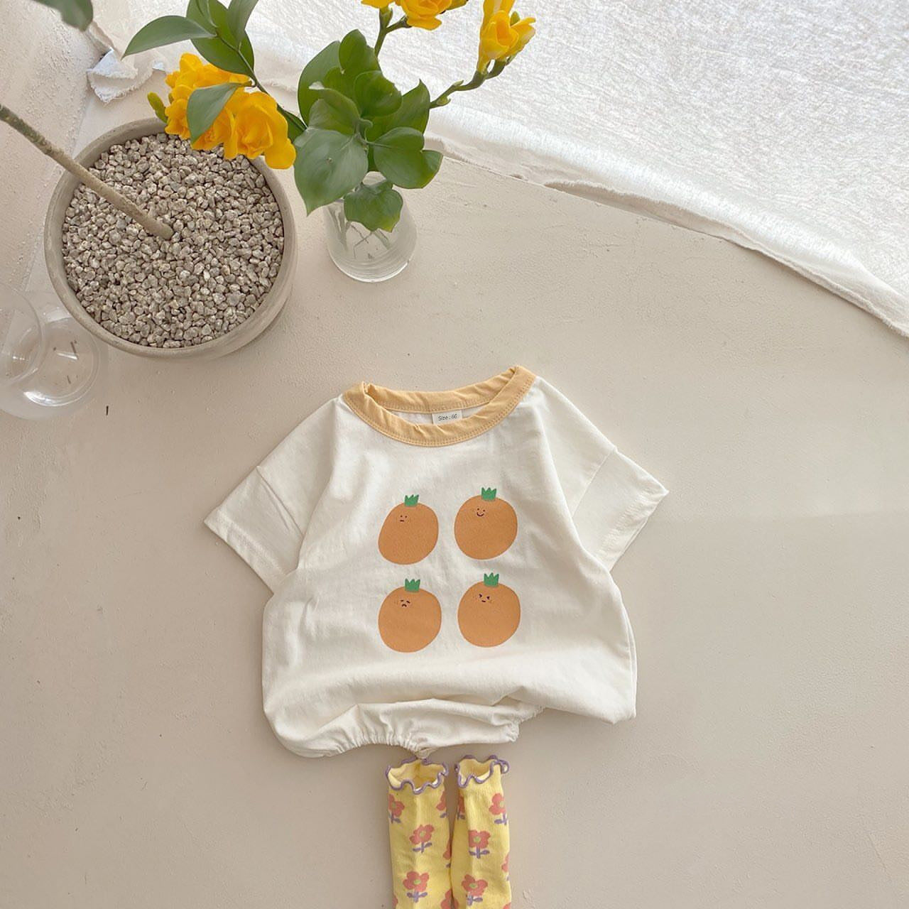 Ins Baby Refreshing Fruit Short-Sleeved Jumpsuit Baby Summer Cotton Comfortable Bag Fart Romper