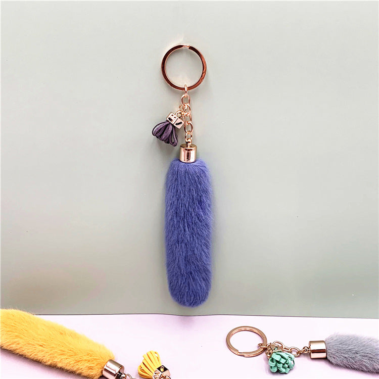 Creative Tassel Key Chain Cute Bag Cartoon Plush Pendant Car Key Chain Pendant Accessories Small Gift