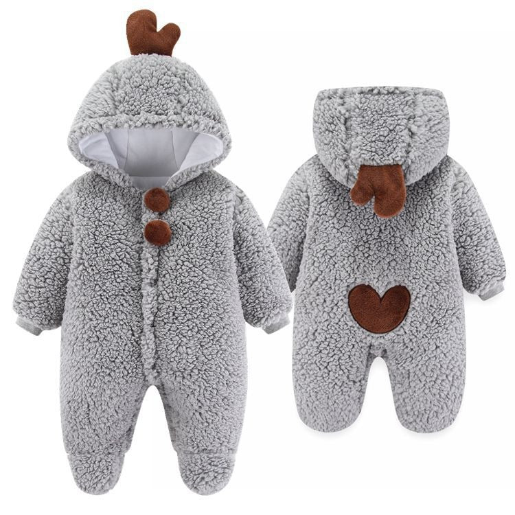 Newborn Baby Clothes Onesie Autumn And Winter Suit Netflix Thickened Warm Baby Out Holding Clothes Winter