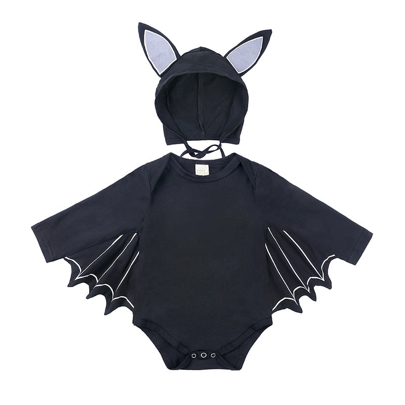 Children's Clothing Halloween Baby Clothes Newborn Baby Autumn Bat Long-Sleeved One-Piece Jumpsuit