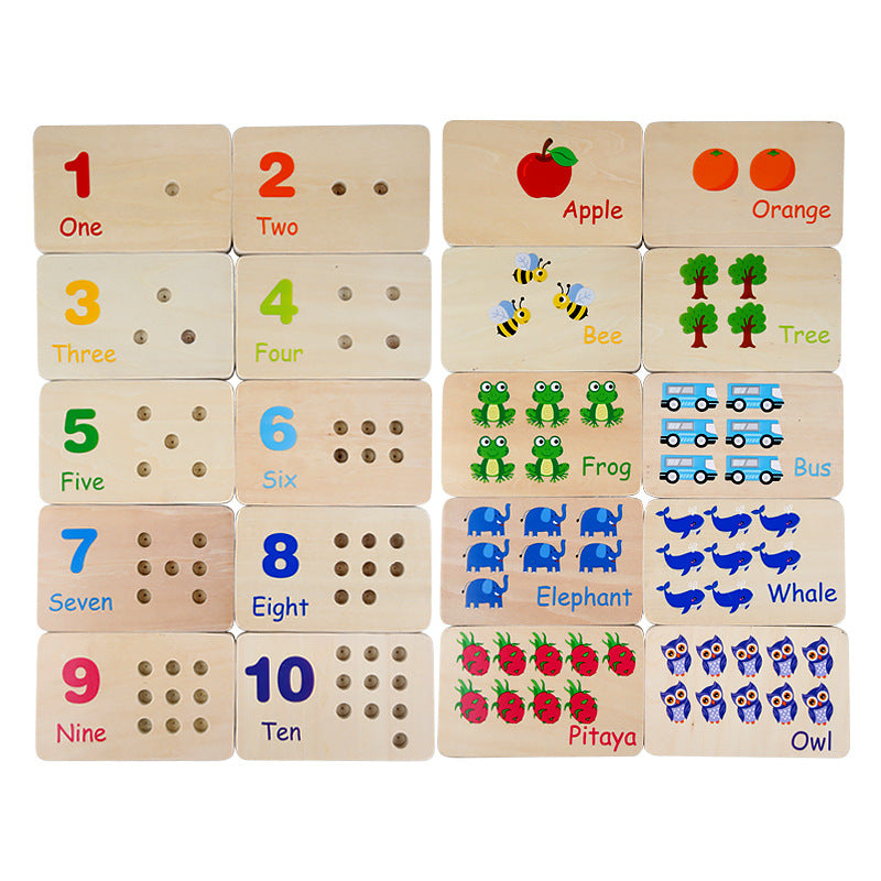 Montessori Sensory Early Education Mathematics Learning Stick Color Cognitive Matching Board Wooden Stick Game Puzzle Toy