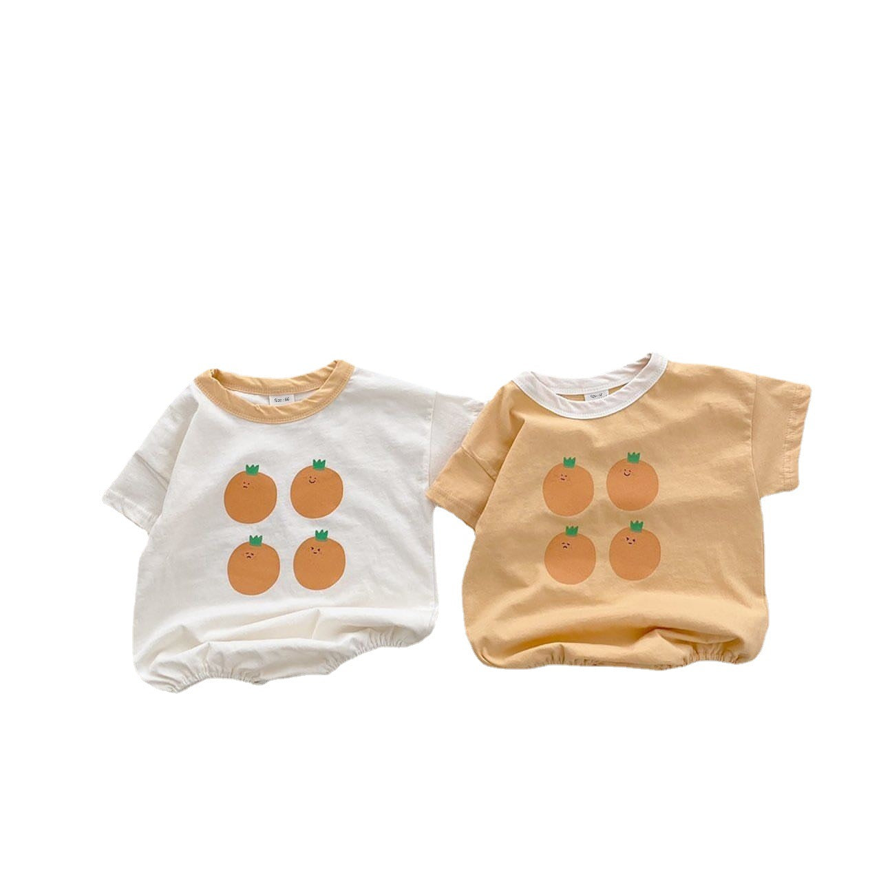 Ins Baby Refreshing Fruit Short-Sleeved Jumpsuit Baby Summer Cotton Comfortable Bag Fart Romper