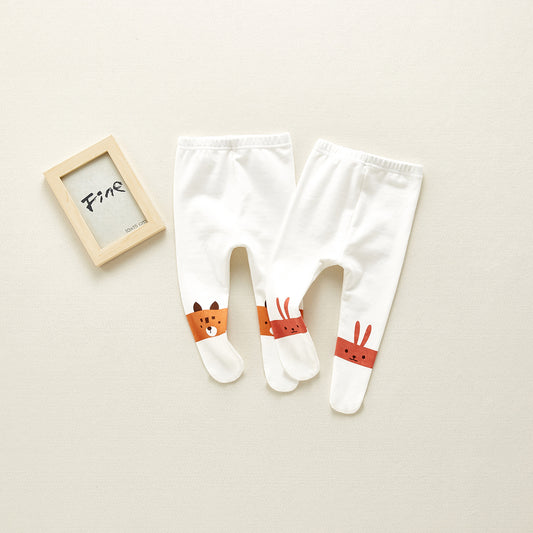 Spring and Autumn Baby Boys and Girls Baby Cute Rabbit Leggings Cotton Bear One Piece Socks