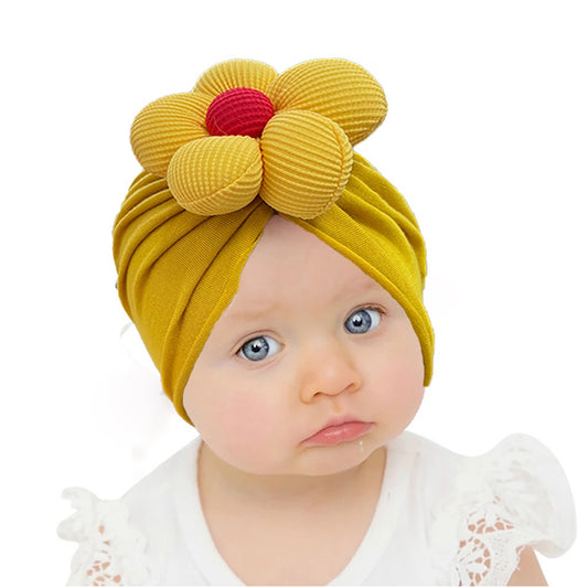 Children's imitation cotton pullover hat, baby creative, comfortable, breathable flower hat, baby hat