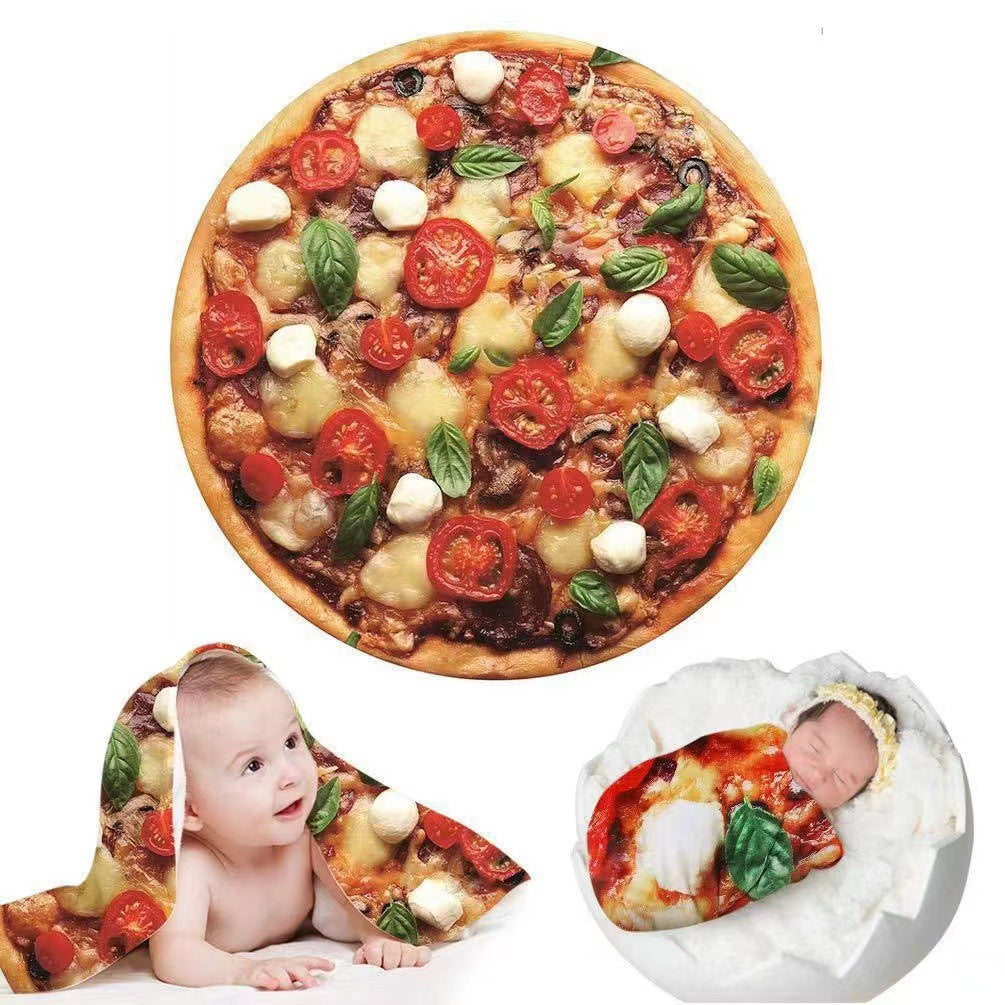 Baby Simulation Cabbage Hat Wrapped Blanket Baby Fun Photo Blanket Flannel Biscuits Blanket