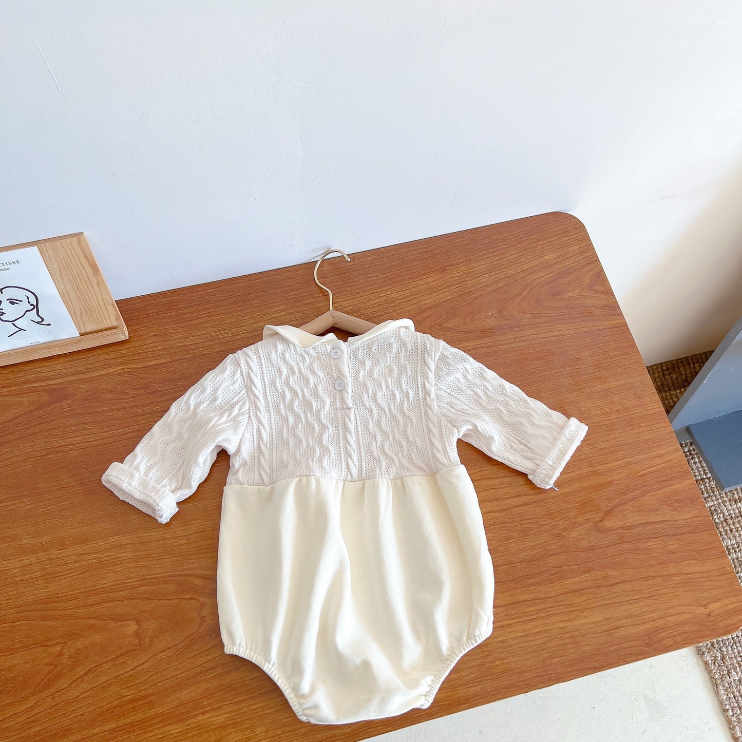 Baby jumpsuit spring and autumn doll collar baby romper long sleeved romper jumpsuit