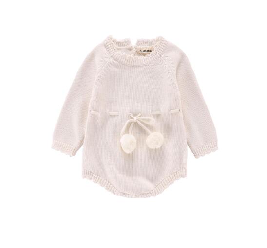 Autumn Baby Knitted Rompers Sweater Baby Girl Long-sleeve Knitted Overalls Infant Girl Princess Cotton Clothes Baby Girl Romper