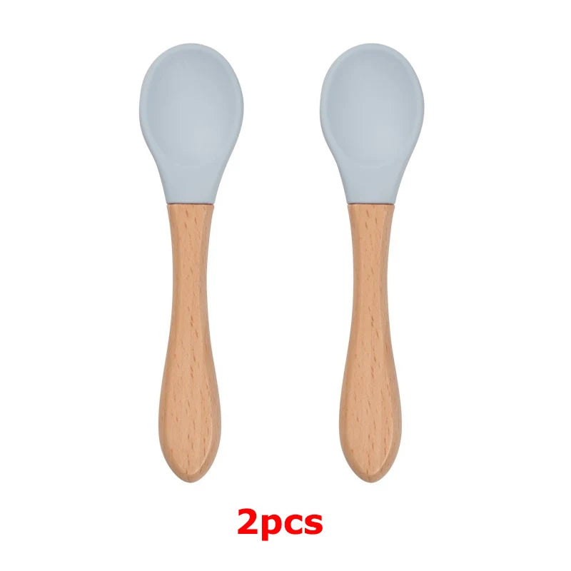 Baby Silicone Tableware Strong Sucker Water Bowl Spoon Set Children Suction Bowl Baby Food Bowl Baby Feeding Tableware