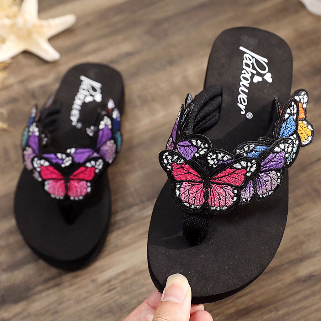 Kids flip flops Baby shoes Floral Butterfly