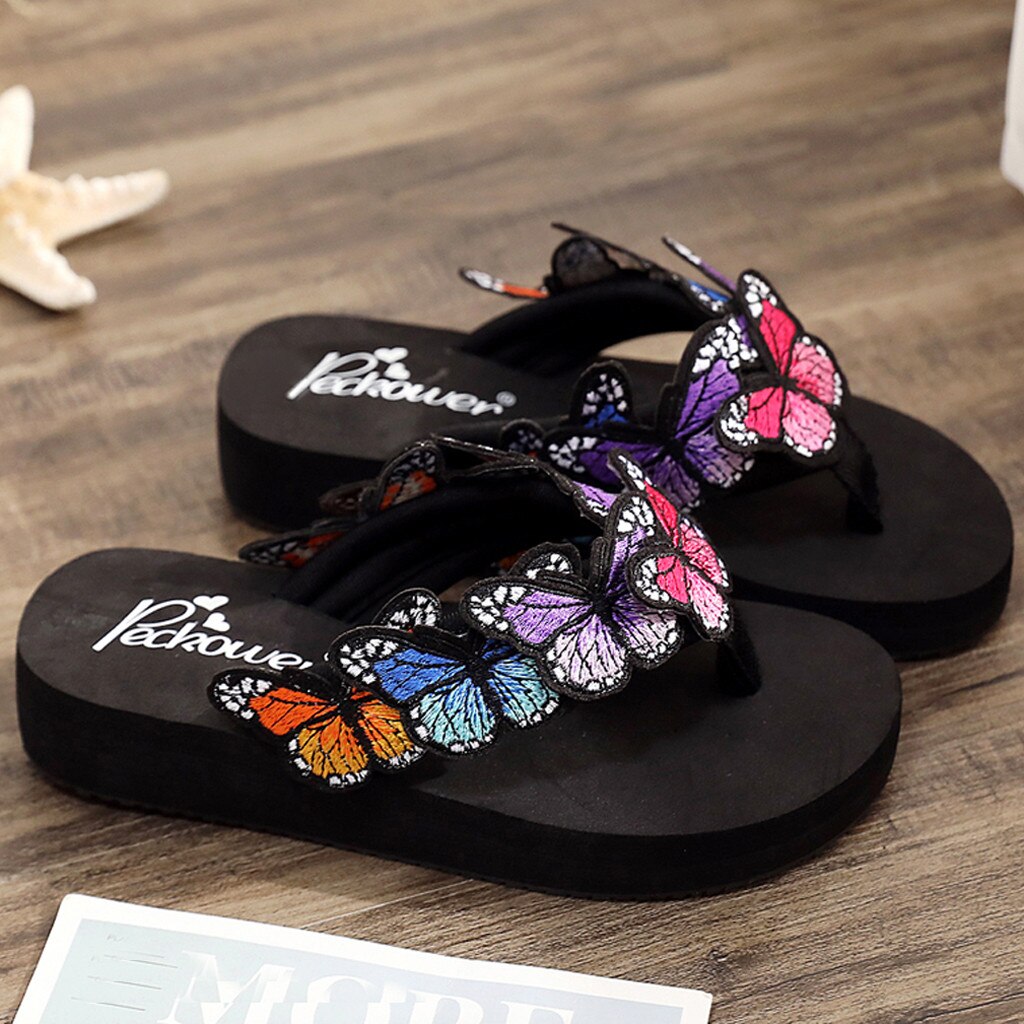 Kids flip flops Baby shoes Floral Butterfly