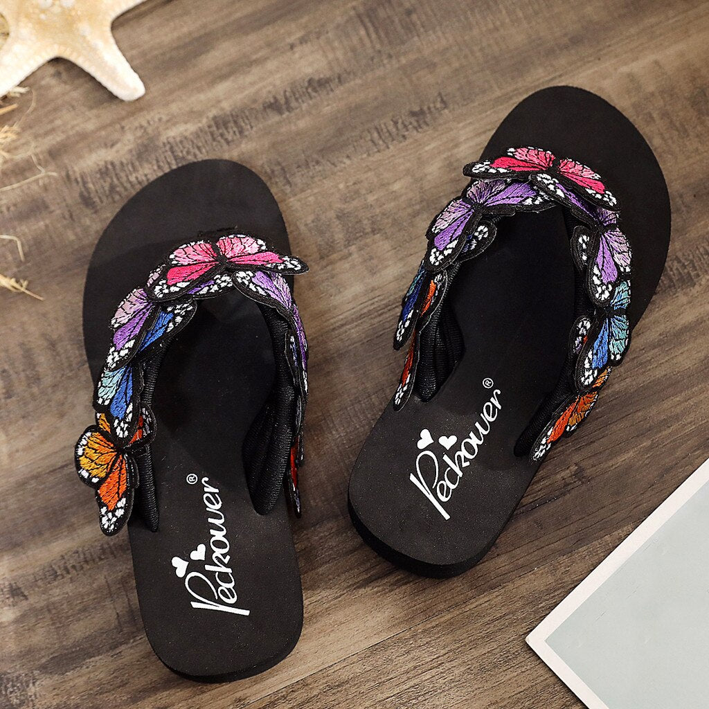 Kids flip flops Baby shoes Floral Butterfly