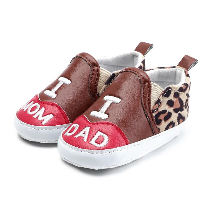 New Leopard PU leather Newborn baby shoes sneakers