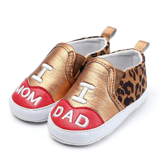 New Leopard PU leather Newborn baby shoes sneakers