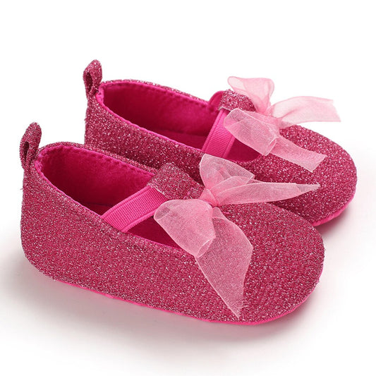 Newborn Baby Girls solid Leather Shoes Soft Sole