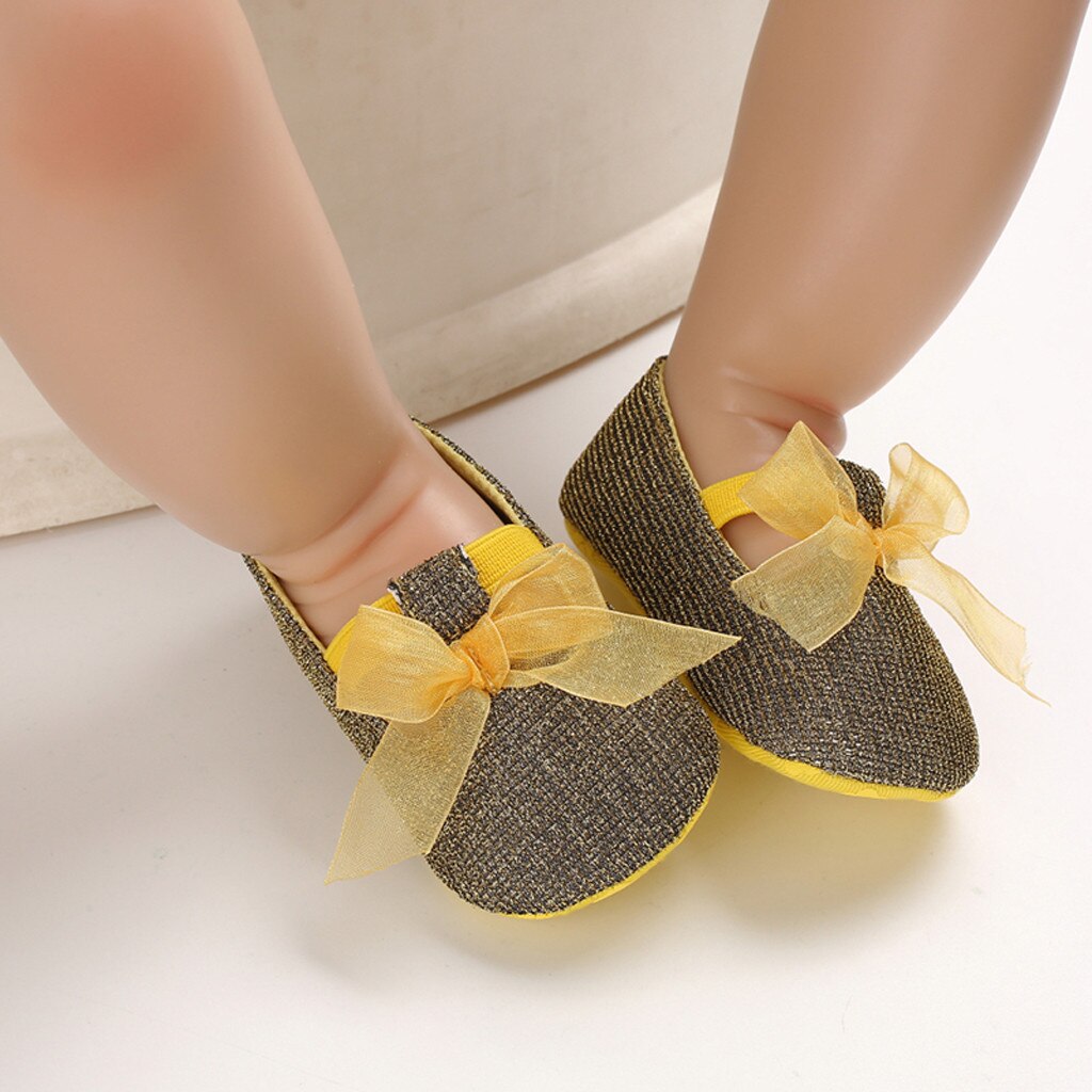 Newborn Baby Girls solid Leather Shoes Soft Sole