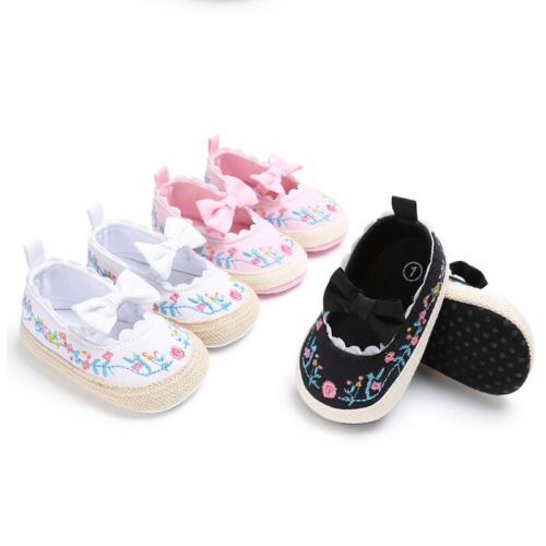 Newborn Infant Baby Girl Bowknot Shoes Sneaker