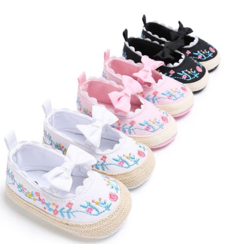 Newborn Infant Baby Girl Bowknot Shoes Sneaker