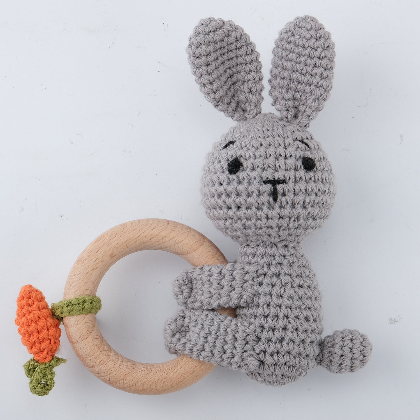 Baby Crochet Animal Rattle Knitted Cartoon Doll Baby Soothing Biteable Toy