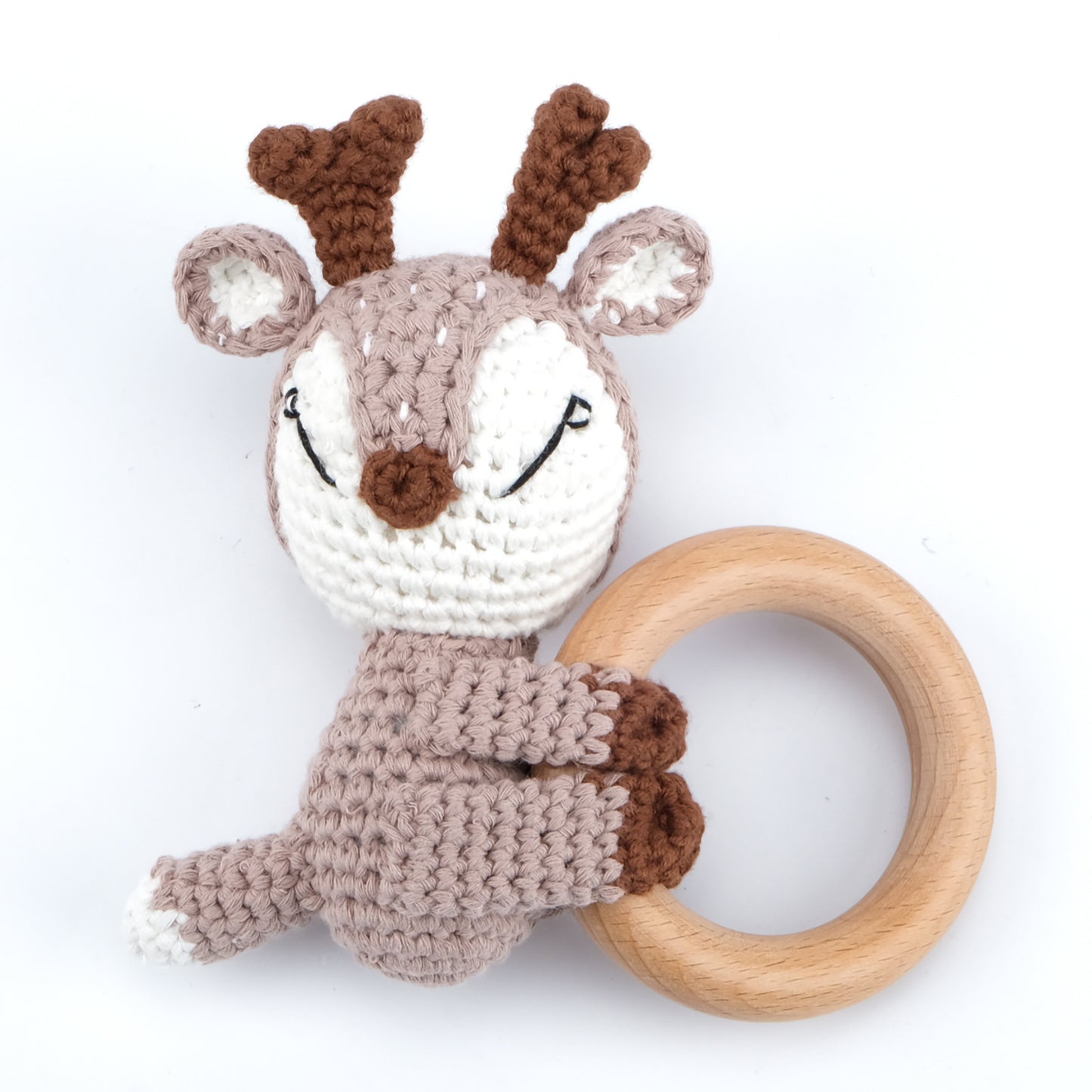 Baby Crochet Animal Rattle Knitted Cartoon Doll Baby Soothing Biteable Toy