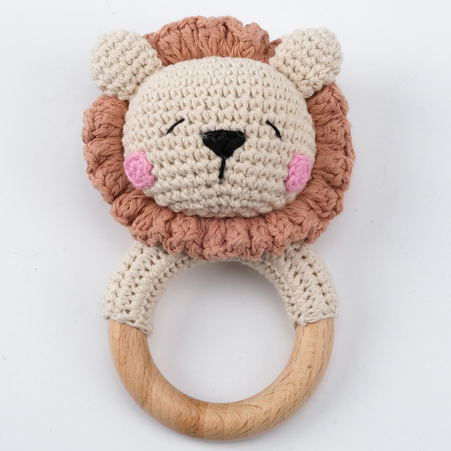 Baby Crochet Animal Rattle Knitted Cartoon Doll Baby Soothing Biteable Toy