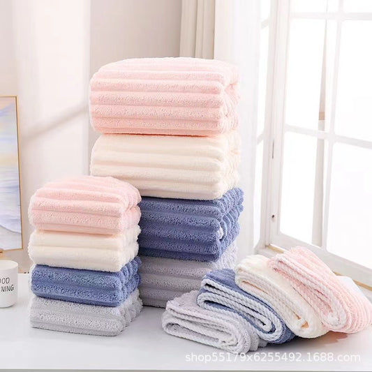 Coral Fleece Towels Suit Household Unisex Plus-sized Thick Soft Absorbent Lint-free