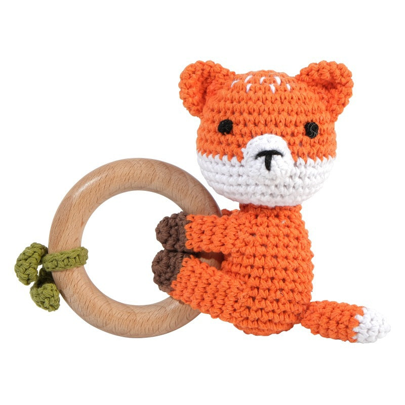 Baby Crochet Animal Rattle Knitted Cartoon Doll Baby Soothing Biteable Toy