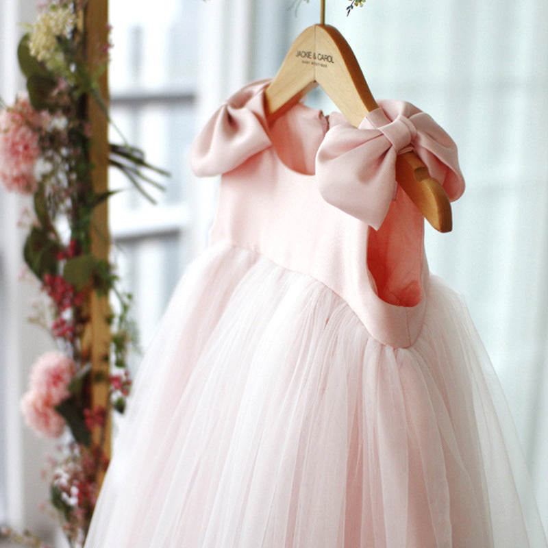 Baby Girl Princess Dress Flower Girl Wedding Puffy Yarn Dress