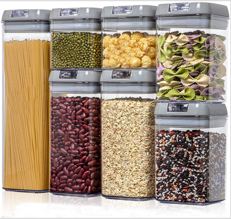 Kitchen Cereals Transparent Sealed Plastic Cans