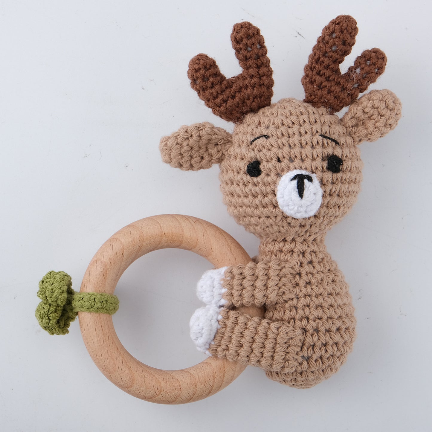 Baby Crochet Animal Rattle Knitted Cartoon Doll Baby Soothing Biteable Toy