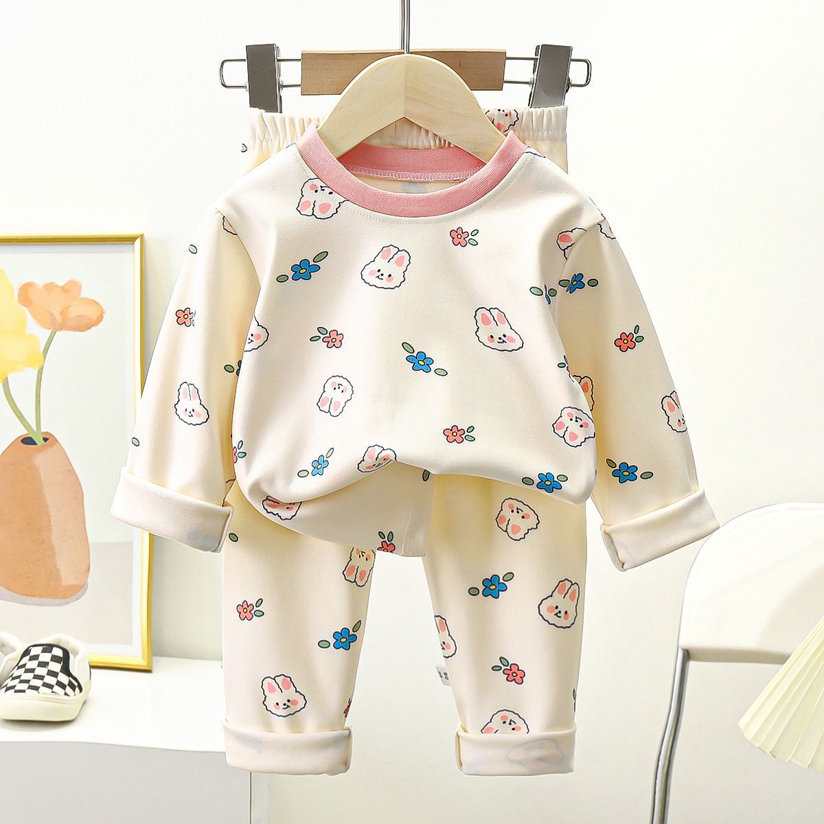 Boys And Girls Two-piece Warm Autumn And Winter Pajamas