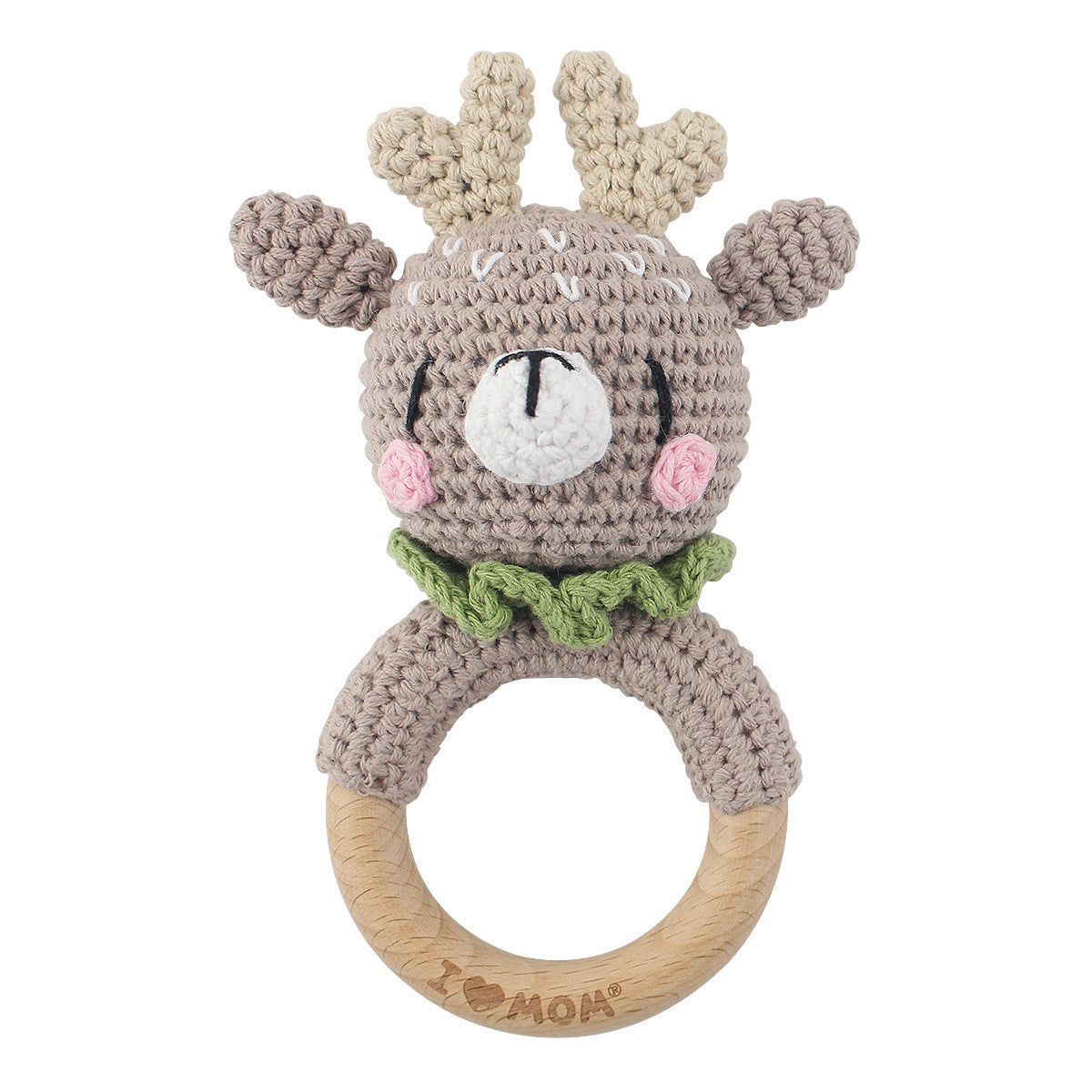 Baby Crochet Animal Rattle Knitted Cartoon Doll Baby Soothing Biteable Toy