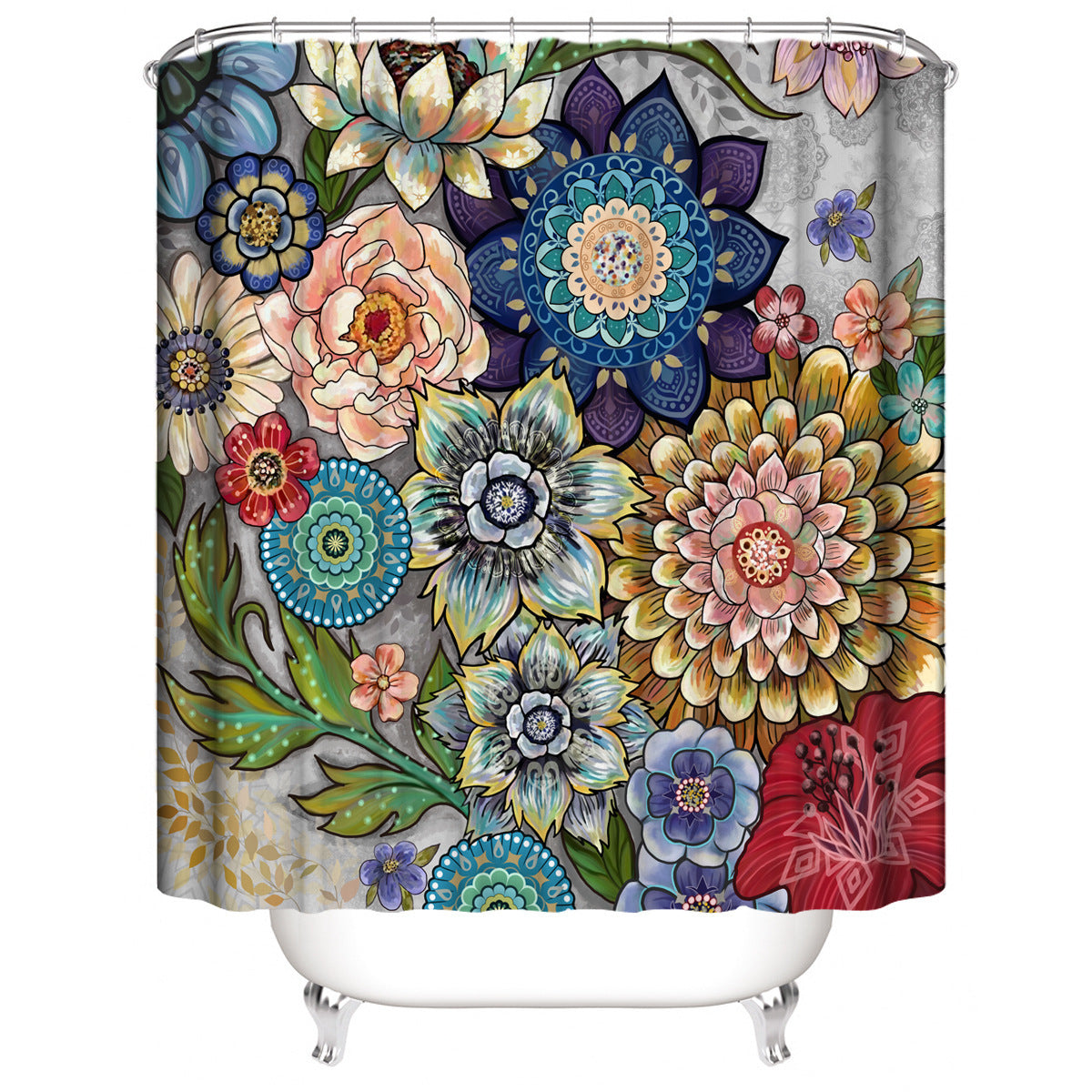 Bohemian Style Digital Printing Polyester Waterproof Brushed Windproof Curtain