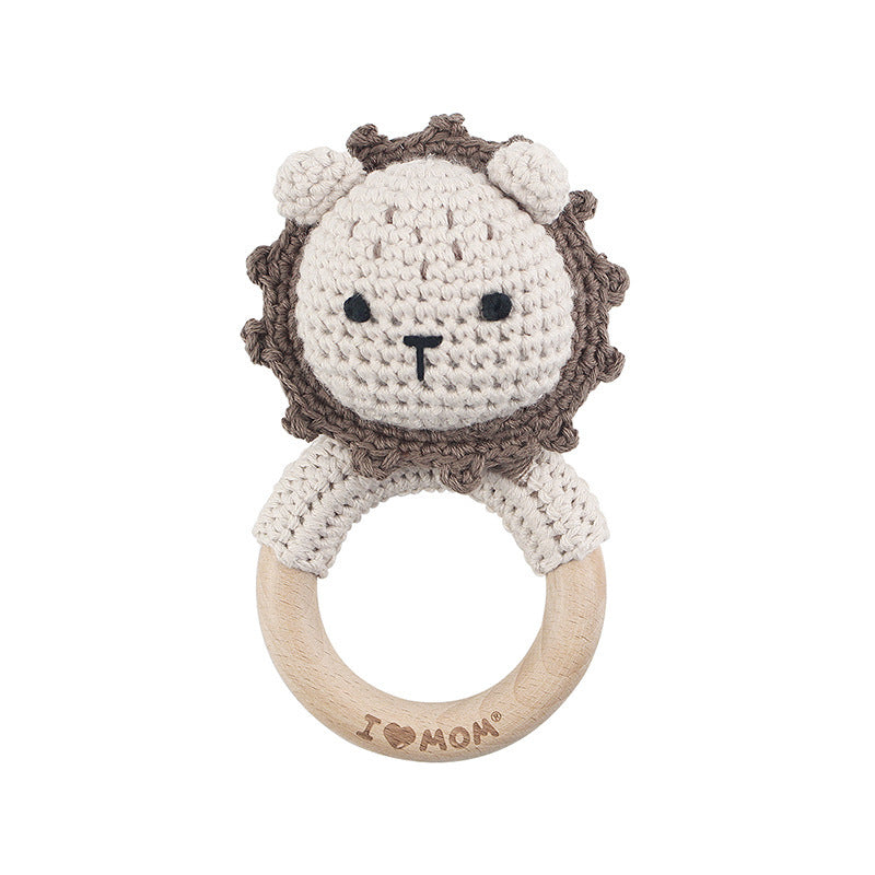 Baby Crochet Animal Rattle Knitted Cartoon Doll Baby Soothing Biteable Toy