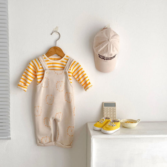 Cute Casual Baby Striped Top Two-piece Set