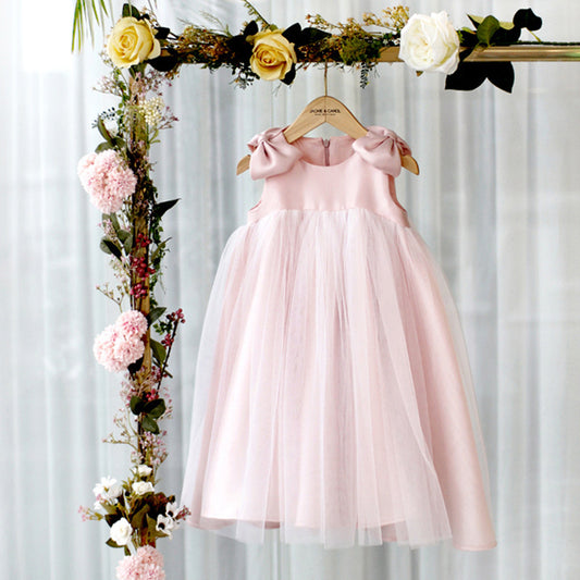 Baby Girl Princess Dress Flower Girl Wedding Puffy Yarn Dress