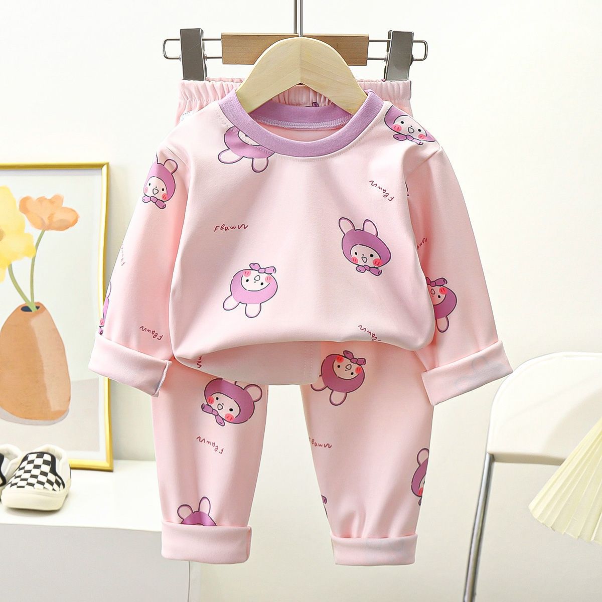 Boys And Girls Two-piece Warm Autumn And Winter Pajamas