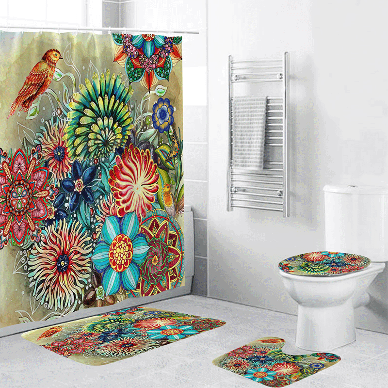 Bohemian Style Digital Printing Polyester Waterproof Brushed Windproof Curtain