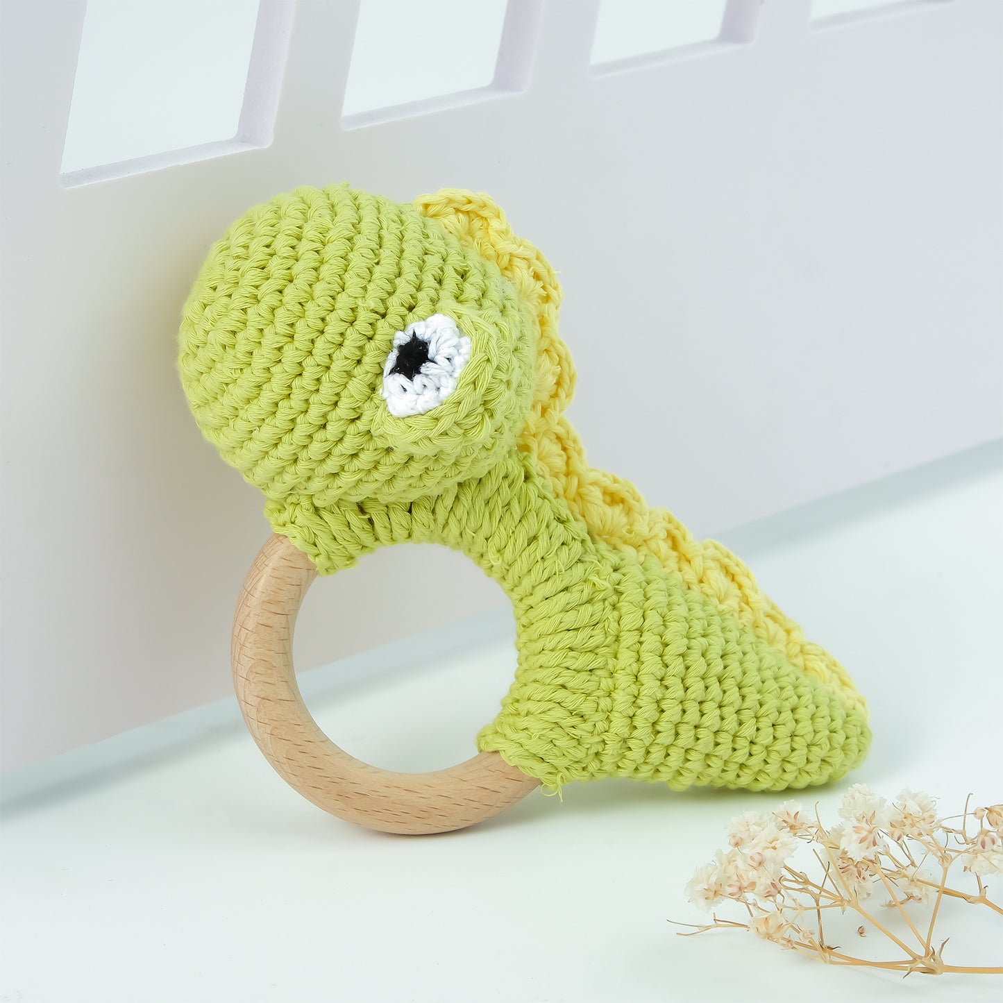 Baby Crochet Animal Rattle Knitted Cartoon Doll Baby Soothing Biteable Toy