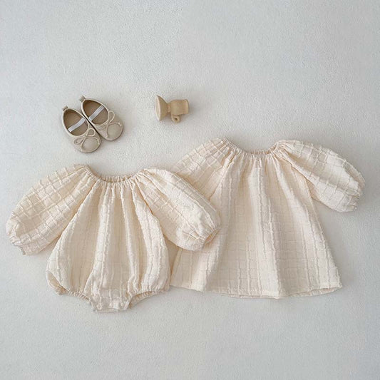 Spring And Autumn New Plaid Solid Color Baby Jumpsuit