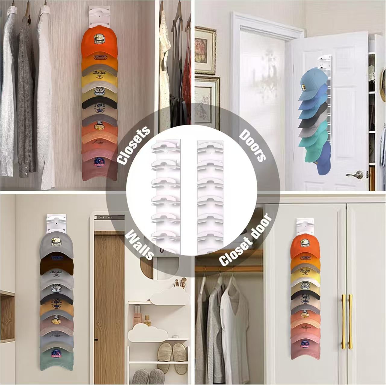 Baseball Cap Storage Rack Wall-mounted Punch-free