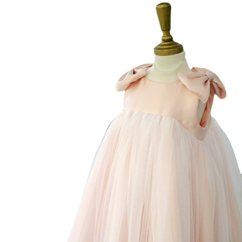 Baby Girl Princess Dress Flower Girl Wedding Puffy Yarn Dress