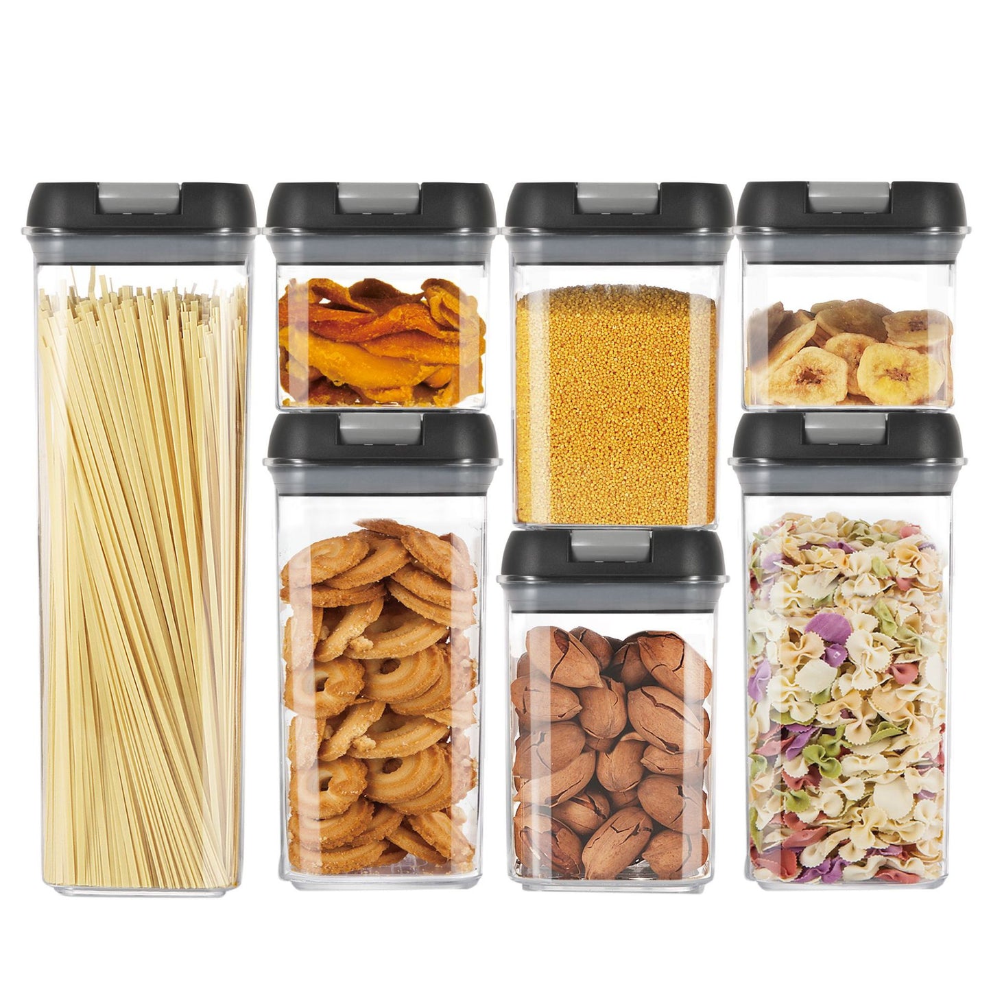 Kitchen Cereals Transparent Sealed Plastic Cans