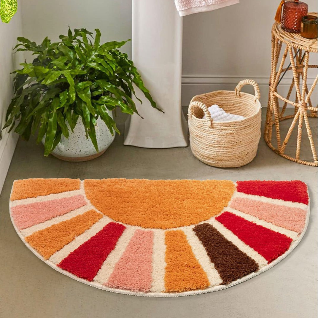 Rainbow Absorbent Non-slip Foot Mat SUNFLOWER Long-wool Mat