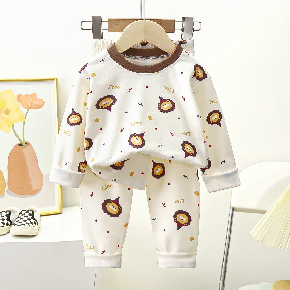 Boys And Girls Two-piece Warm Autumn And Winter Pajamas